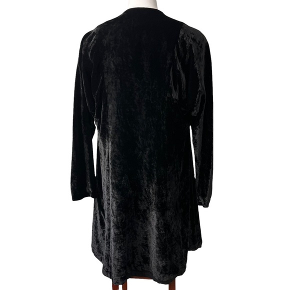 Eskandar BLACK Velvet Medium Weight Persian A-line Coat, Sz 4 - Picture 2 of 12